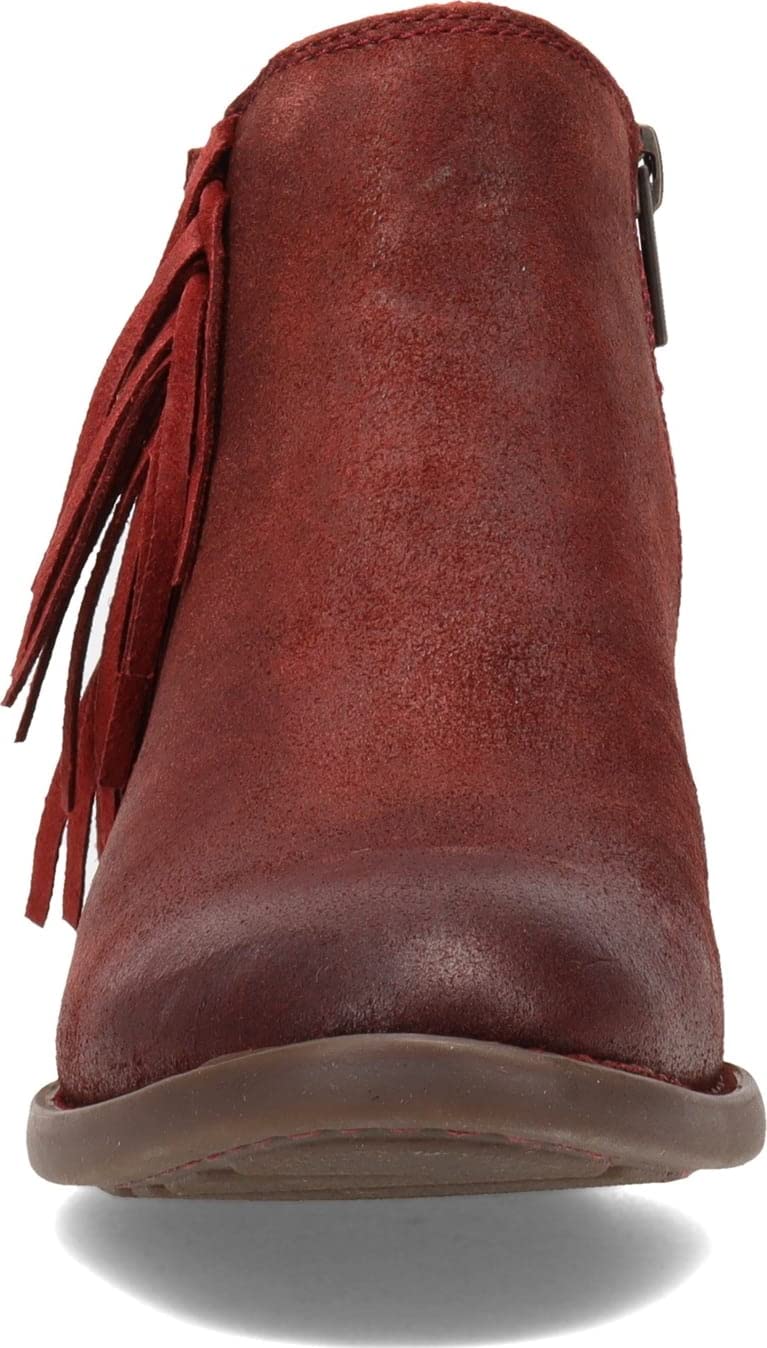 BORN Danni Women's Dark Red Leather Boots Size 8 M (US) - Stylish Ankle Boots for Fall & Winter Fashion