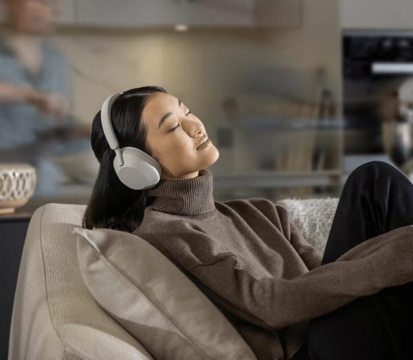 Sony WH-1000XM5 Wireless Noise Canceling Over-Ear Headphones with Extra Bass Bluetooth Speaker Bundle - Silver | Premium Audio for Travel, Work & Home Entertainment