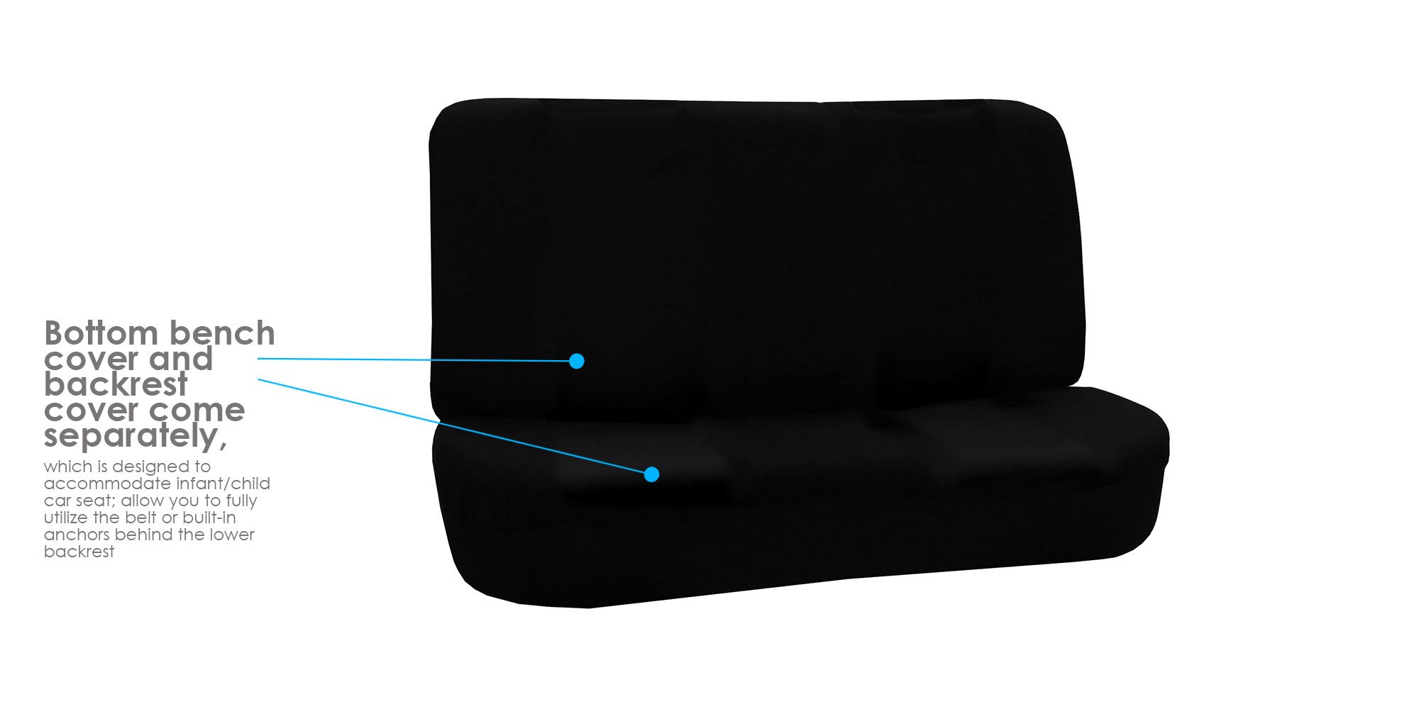 FH Group Universal Black Car Seat Covers - Full Set for Vans, Trucks & SUVs - Durable Interior Protection