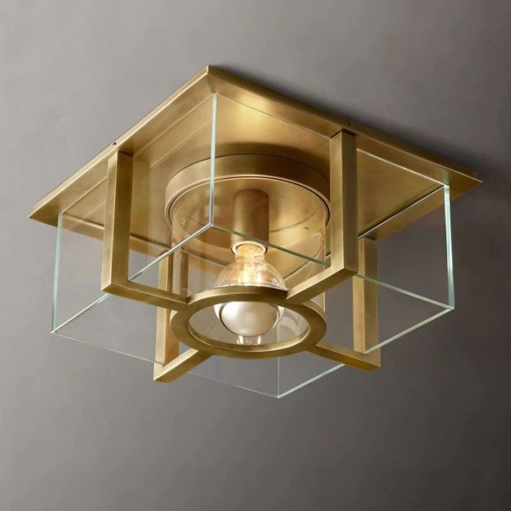Noble Square Flushmount Ceiling Light Fixture - Modern LED Lighting for Bedroom, Kitchen & Hallway
