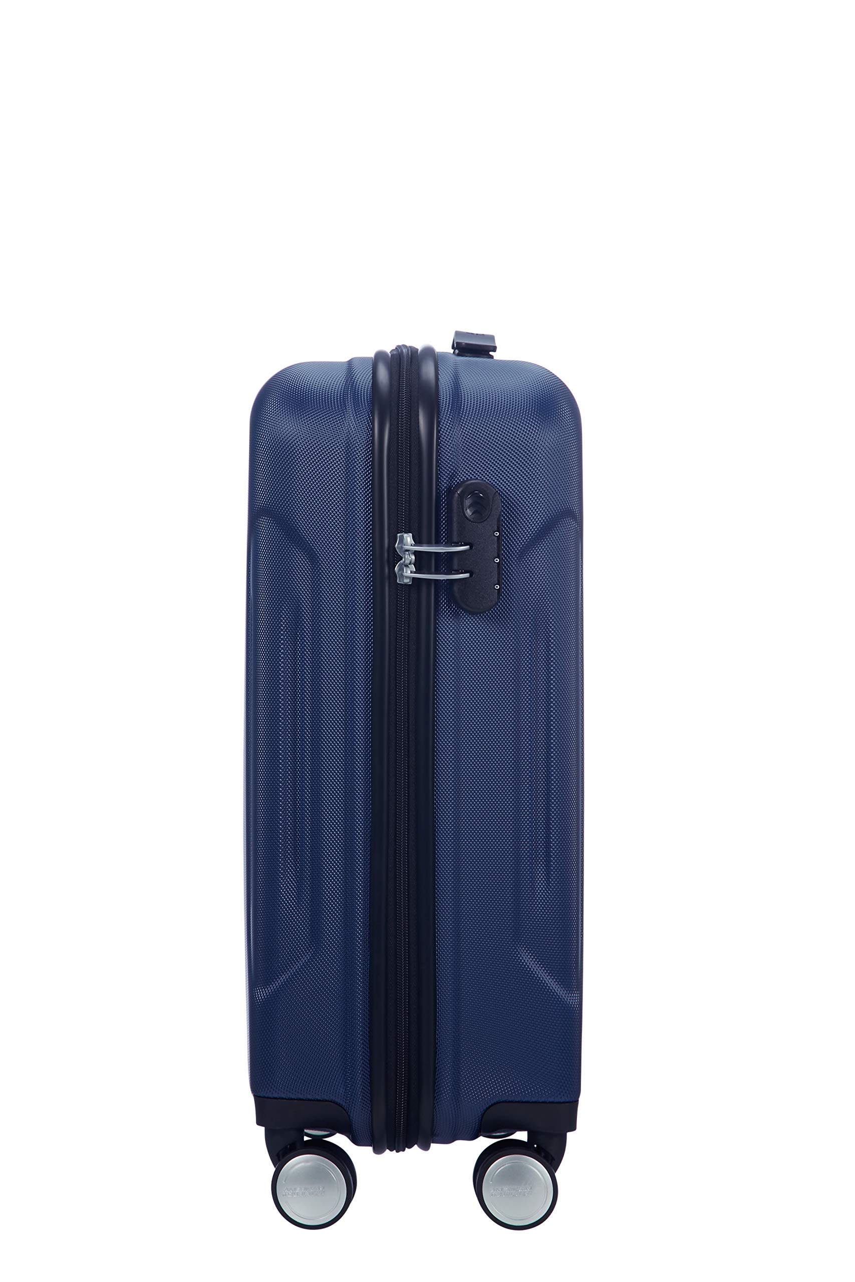 American Tourister Tracklite 55cm Spinner Carry-On Luggage - 34L Compact Suitcase for Travel, Dark Navy Blue | Perfect for Weekend Trips & Business Travel