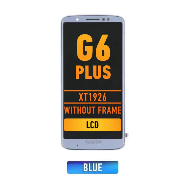 Original Motorola G6 Plus (XT1926) LCD Screen Replacement - Blue Display Assembly Without Frame - Fix Cracked/Broken Screen for Moto G6 Plus - Perfect for DIY Phone Repair & Screen Replacement