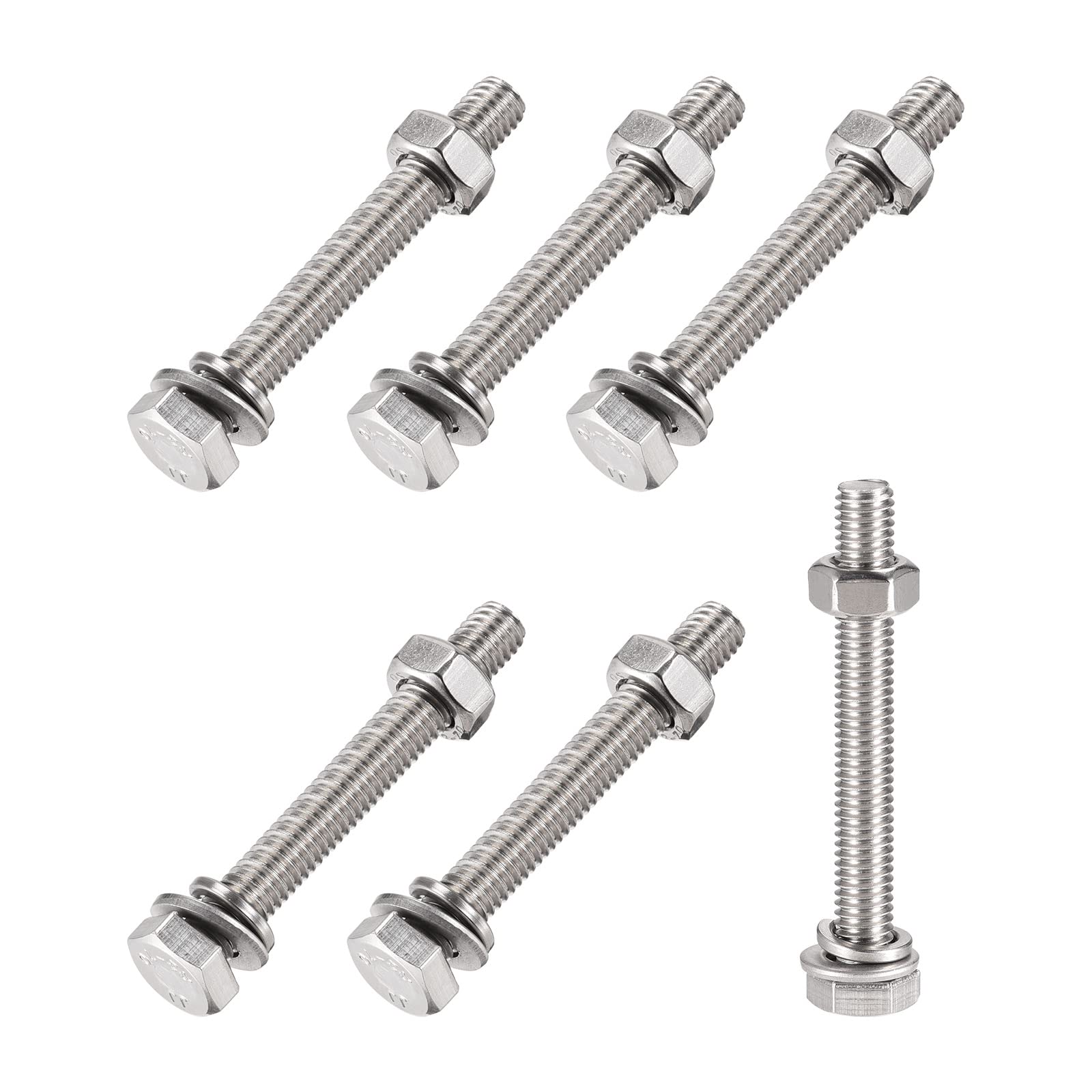 METALLIXITY M6x50mm Hex Screws Bolts Kit - 304 Stainless Steel for Home Appliances