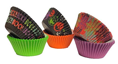 Haunted Pumpkin Assorted Baking Cups - Standard Size 150 Count - Perfect for Halloween Cupcakes, Party Treats & Spooky Desserts