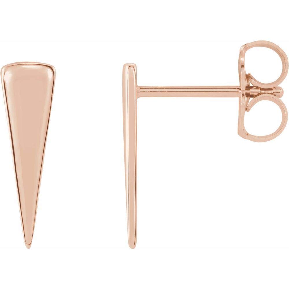 12x3.27mm Triangle Stud Earrings for Women - 12mm x 3.3mm Small Geometric Gold/Silver Hoop Earrings - Perfect for Daily Wear, Office & Special Occasions