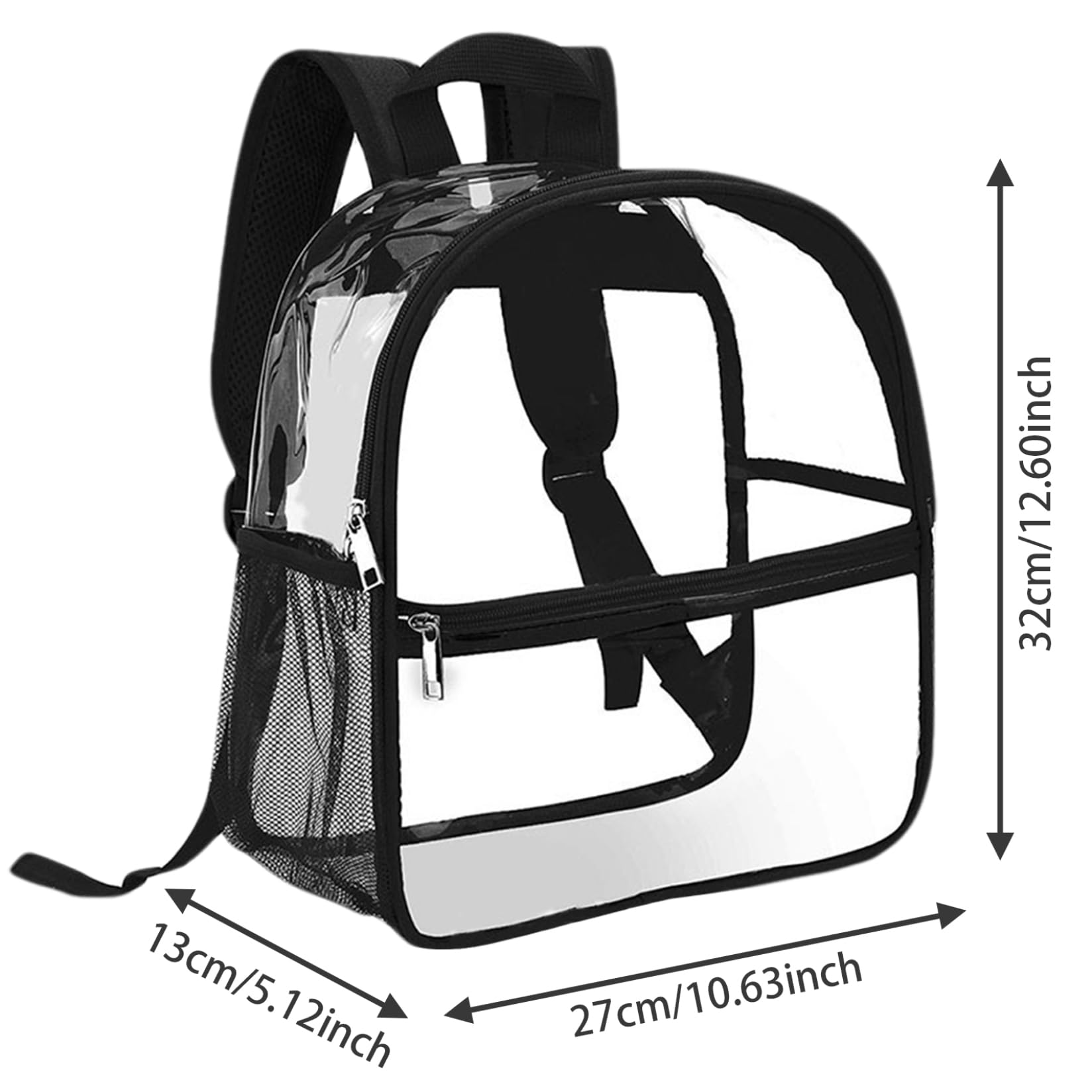 Large Clear Backpack - 20L Transparent Waterproof Stadium Backpack with Front Pocket for Concerts, Festivals & School - Perfect for Security Checks & Travel