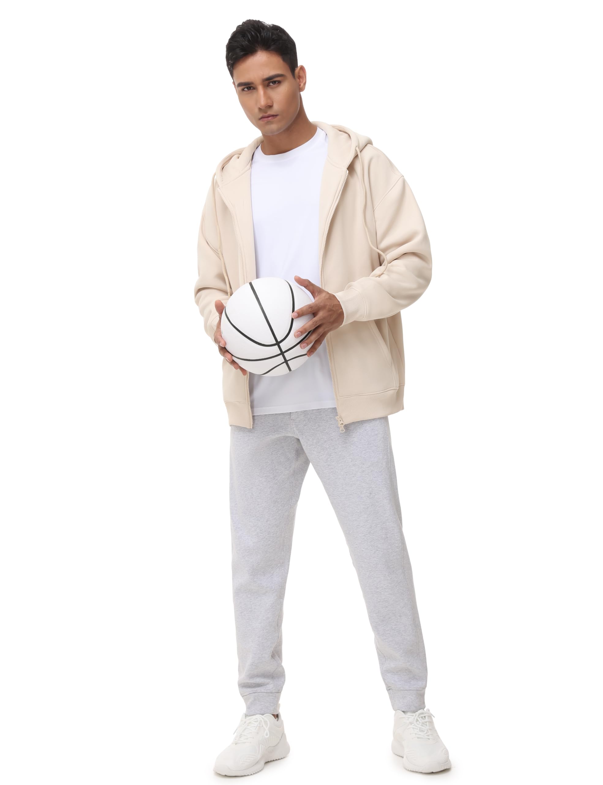 THE GYM PEOPLE Men's Full Zip Fleece Hoodie Jacket - Loose Fit Soft Sweatshirt with Pockets & Drawstring - Comfortable Workout Hoodie for Gym, Running, and Casual Wear