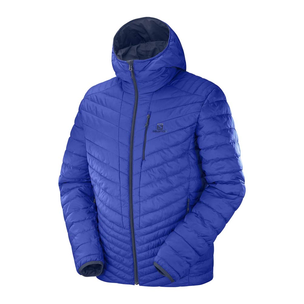 Salomon Drifter LOFT Hoodie Men's Medium - Night Sky/Surf The Web - Perfect for Hiking, Camping & Outdoor Adventures