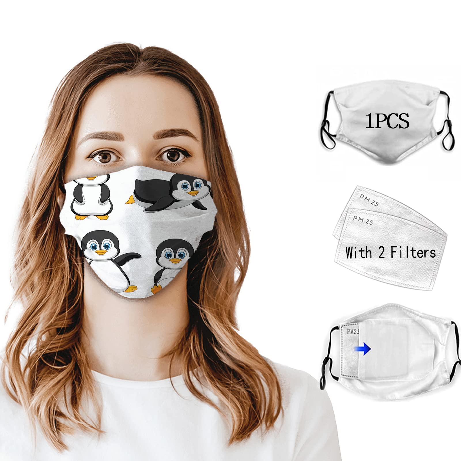 Reusable Washable Cloth Face Masks with Nose Clip & Filter Pocket for Women & Men - Breathable Comfort for Daily Use, Travel & Outdoor Activities
