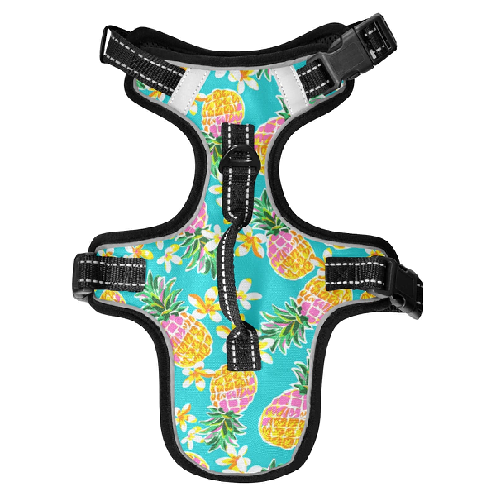 Xigua Pineapple Dog Harness - No Pull Pet Vest with Reflective & Breathable Design for Small & Medium Dogs - Adjustable Nylon Handle for Secure Walks & Outdoor Adventures