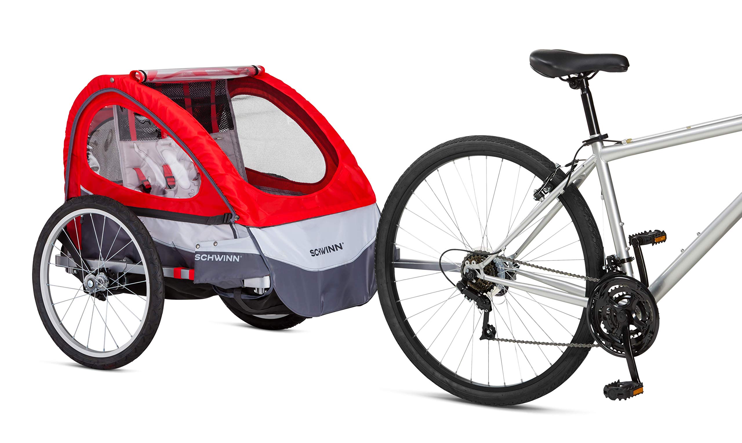 Schwinn Joyrider Echo & Trailblazer Bike Trailer for Kids - Single/Double Seat Baby Carrier with Canopy, 16/20
