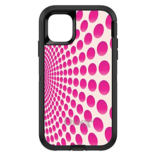 Hot Pink Polka Dots Swirl On Black Case