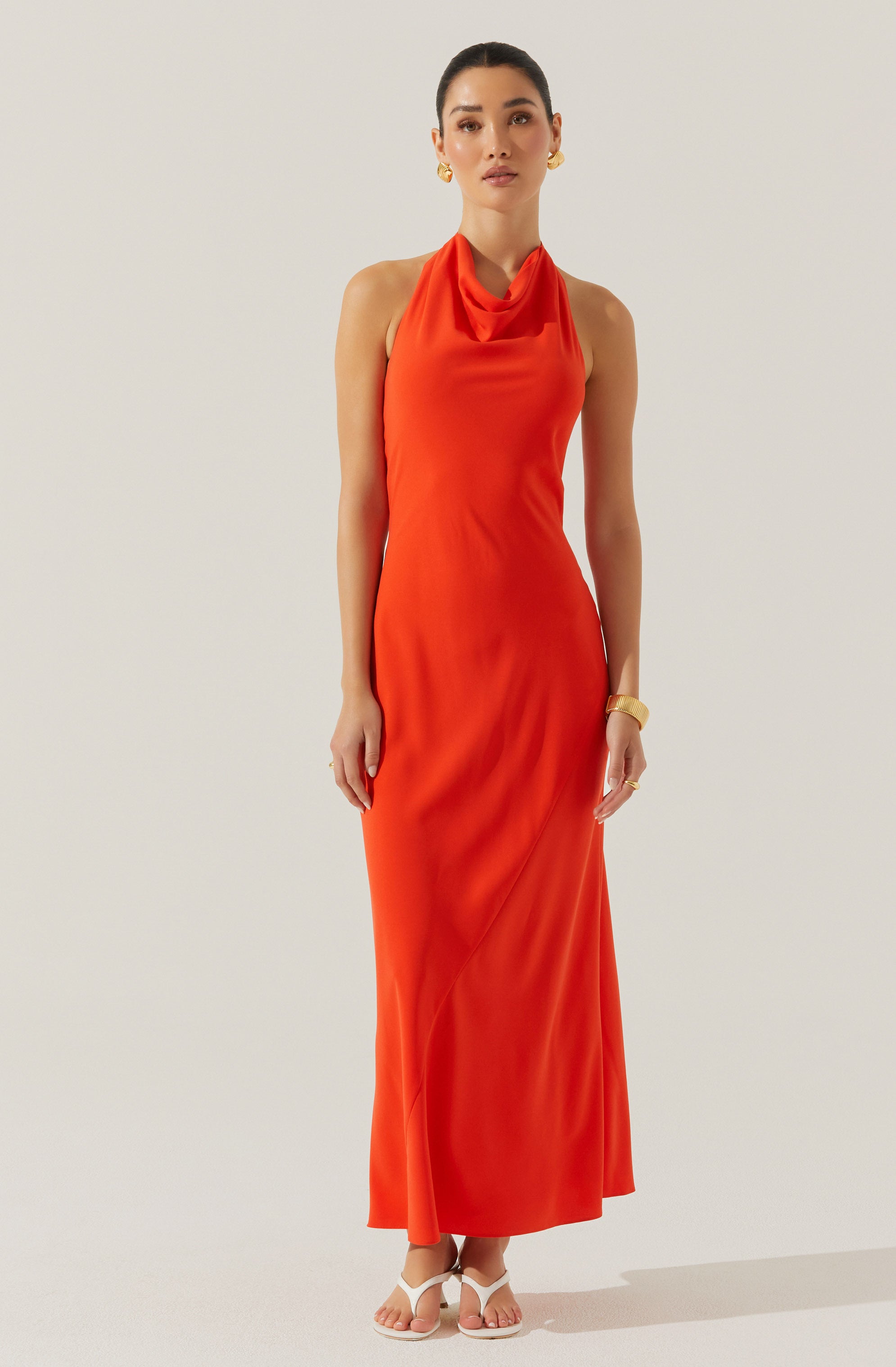 Dalisay Women's Cowl Neck Halter Dress - Elegant Sleeveless Party Cocktail Dress for Evening Events, Date Night & Special Occasions
