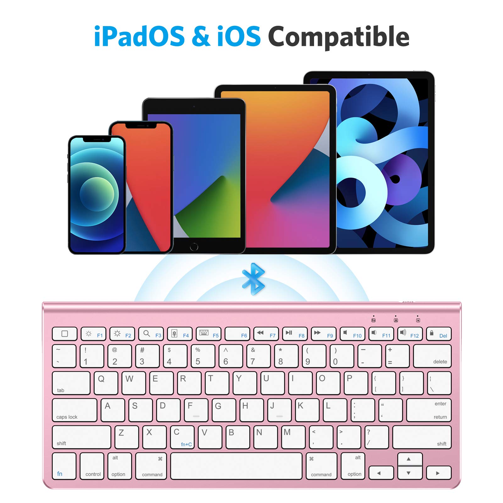 OMOTON Ultra-Slim Bluetooth Keyboard with Sliding Stand - Compatible with iPad 9th/8th Gen 10.2