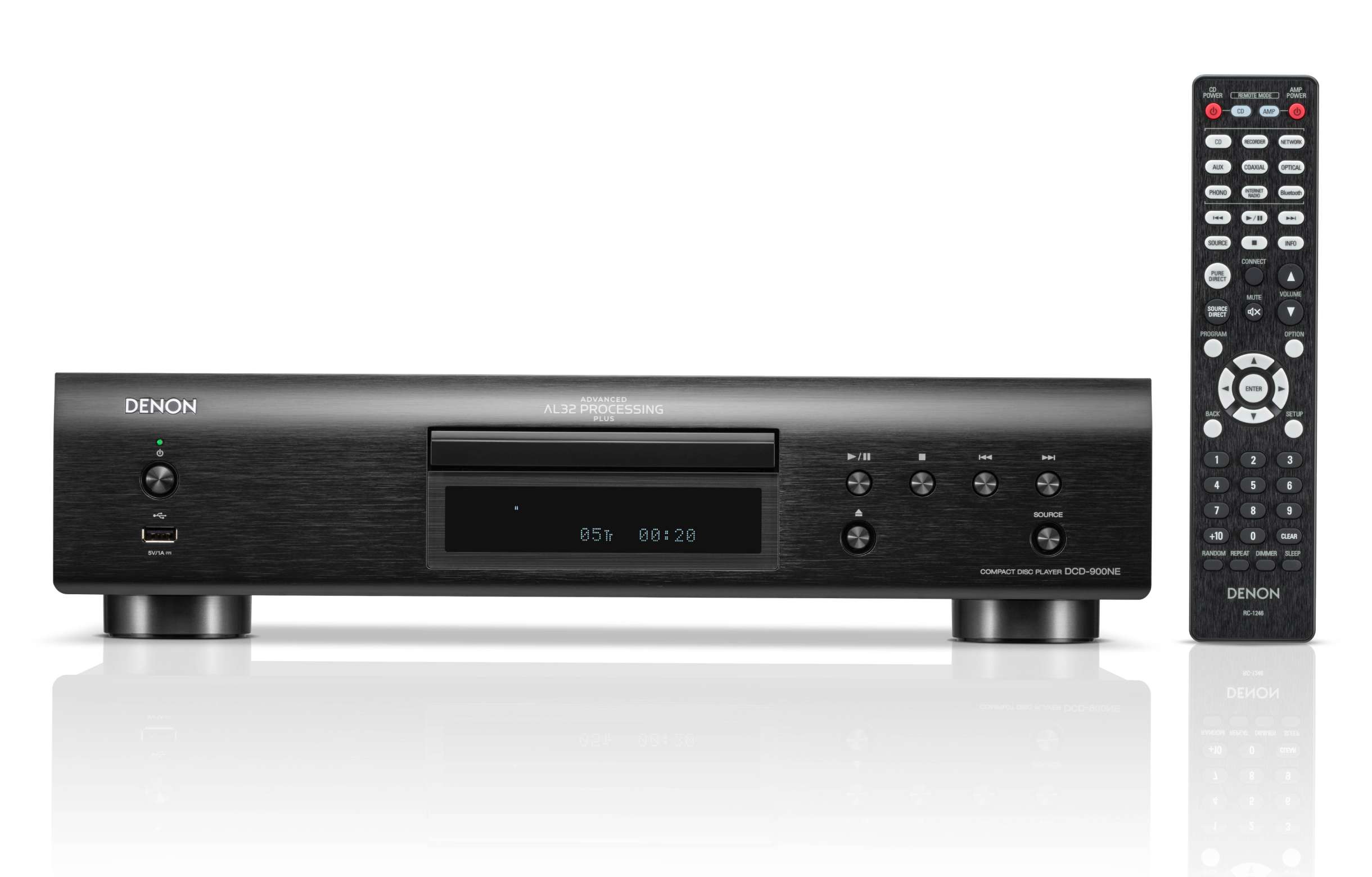 Denon DCD-900NE Premium CD Player with AL32 Processing Plus, USB Input & Hi-Fi Audio - Perfect for Home Theater & Music Listening