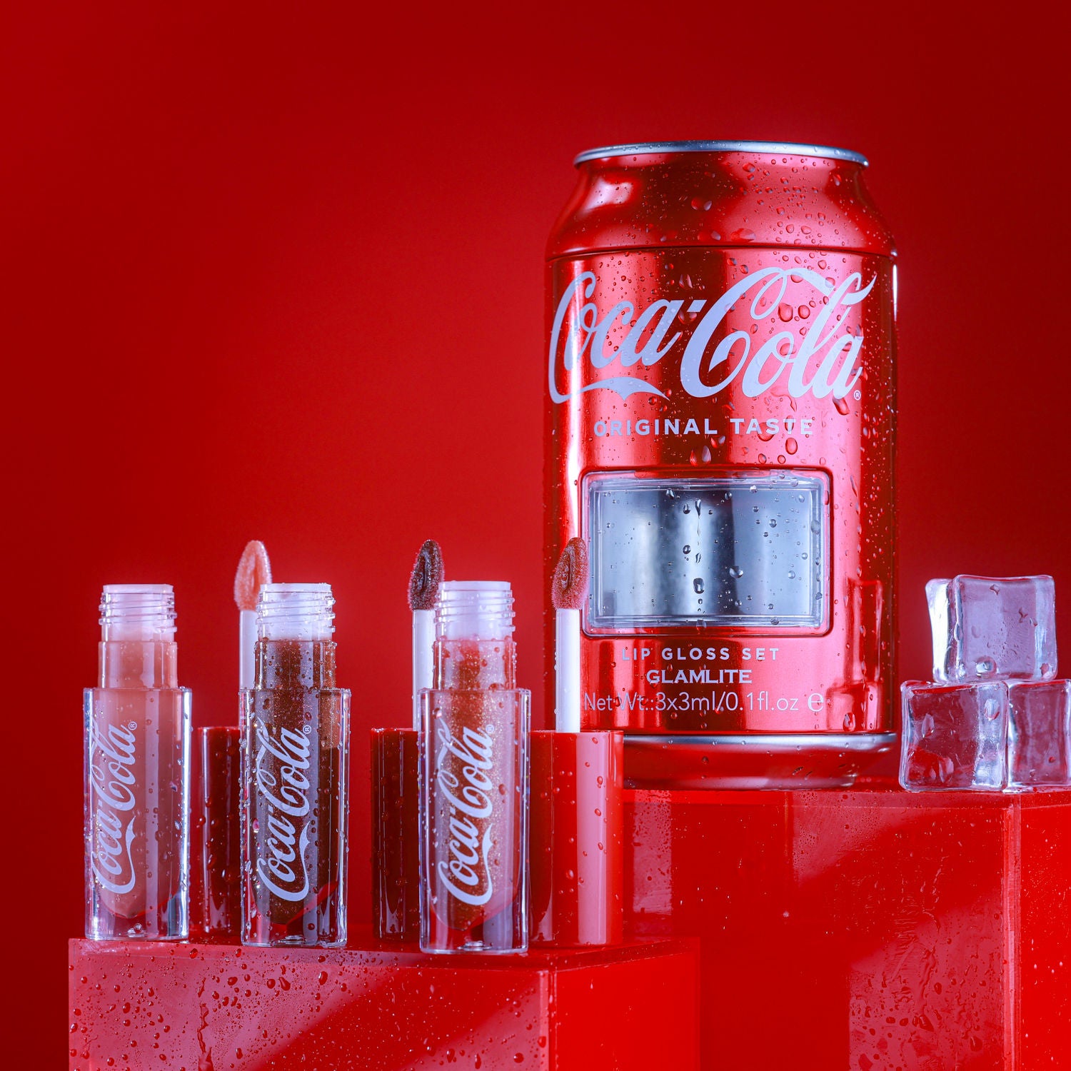 Glamlite x Coca Cola PR Box Full Collection - Limited Edition Makeup Set with Eyeshadow Palette & Lip Gloss - Perfect for Cosplay, Halloween, and Themed Parties