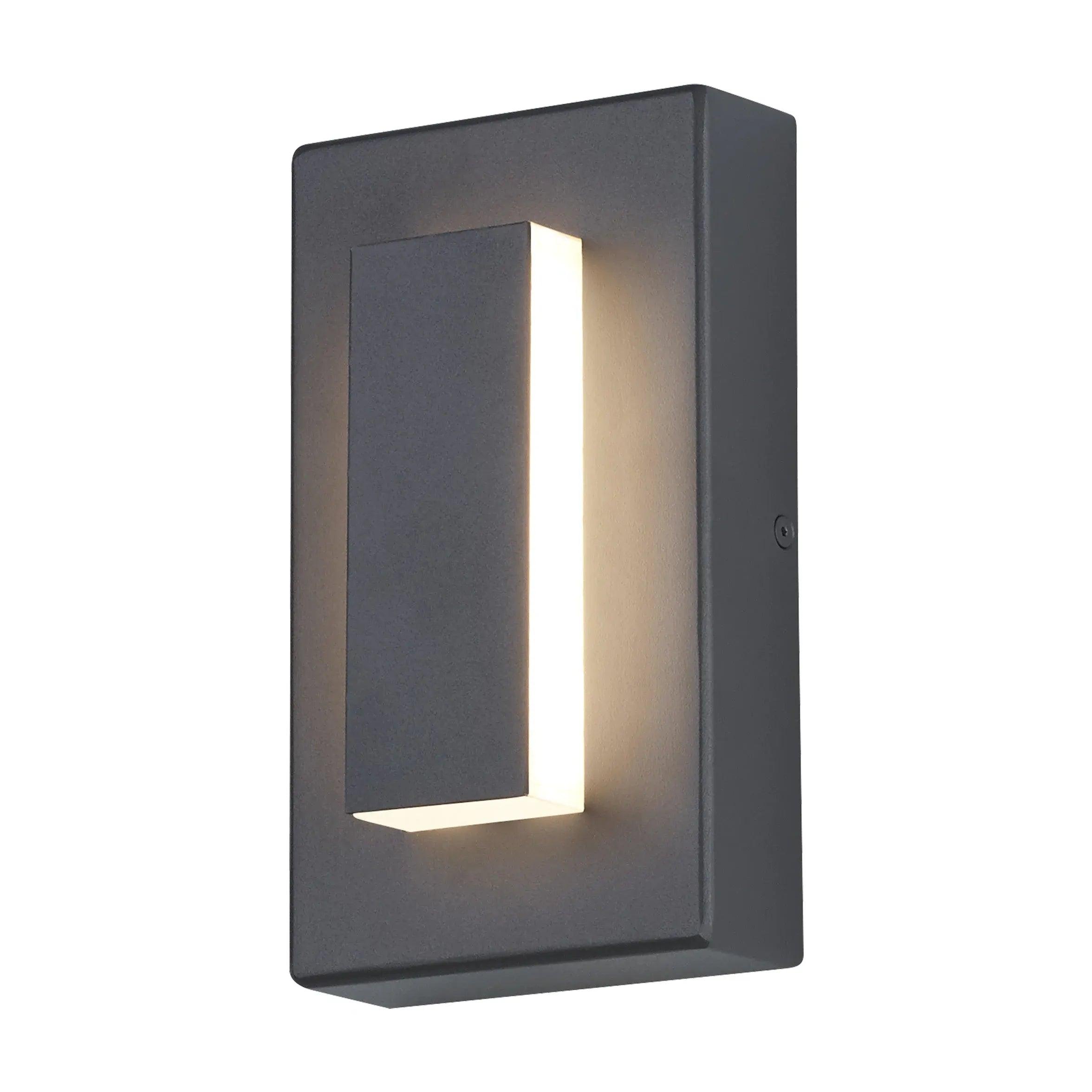 Modern Rectangular LED Outdoor Wall Light - Black Weatherproof Sconce for Porch, Patio, and Garden Lighting