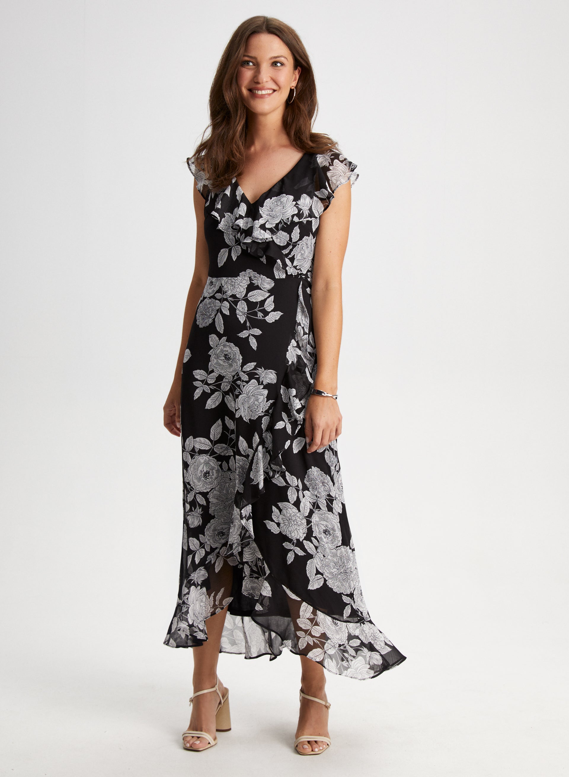 Floral Print Maxi Dress for Women - Summer Boho Long Flowy Dress with Pockets | Perfect for Beach, Vacation & Casual Outings