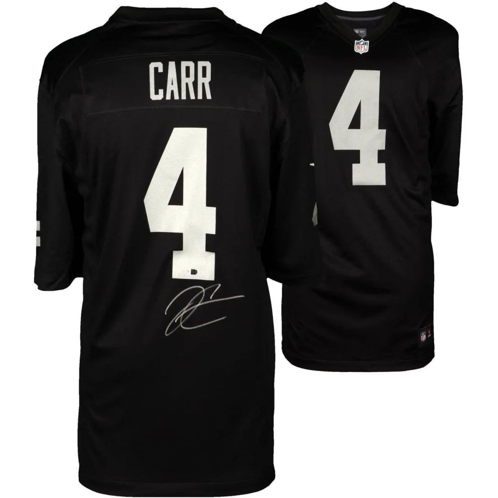 Derek Carr Autographed Las Vegas Raiders Nike Jersey with COA - Oakland Raiders Black Football Jersey for Collectors and Fans - Perfect for Game Day, Memorabilia Displays, and Sports Gifts