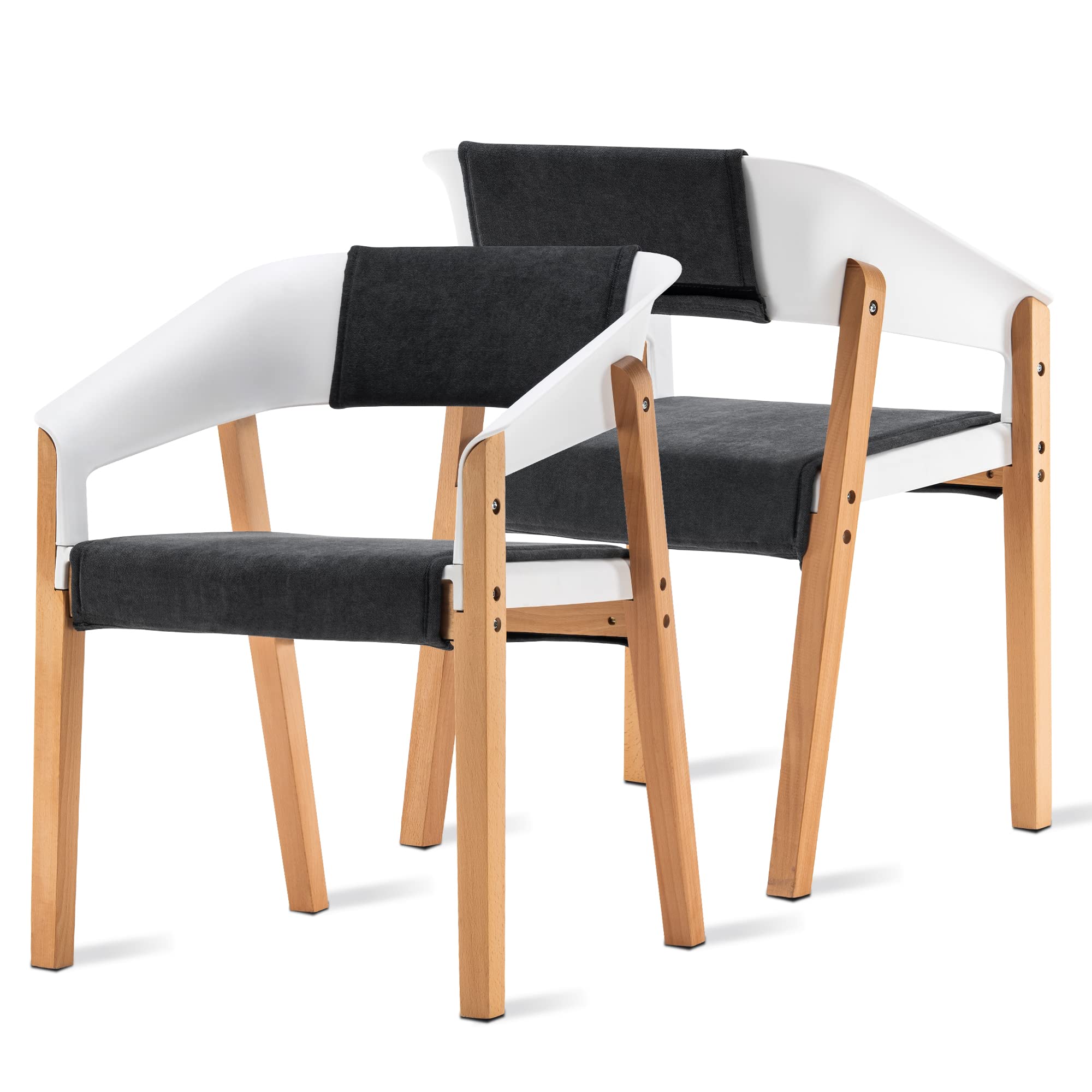 ivinta Patio Dining Chairs Set of 2 - Indoor Outdoor Chairs with Ergonomic Design & Solid Wood Legs for Living Room, Restaurant, Garden - Perfect for Backyard BBQs, Poolside Lounging & Outdoor Entertaining