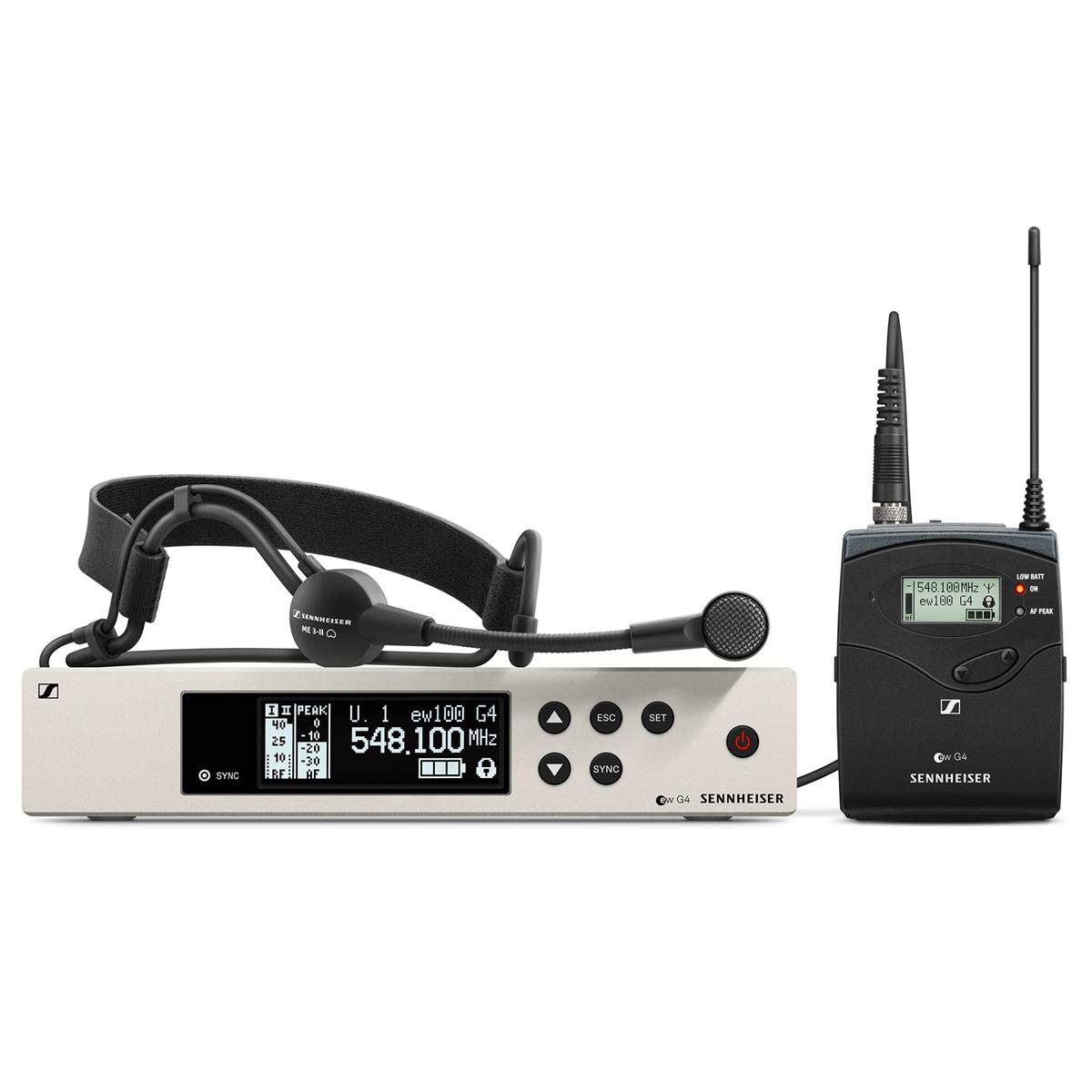 Sennheiser EW 100 G4-ME3-A Wireless Headset Microphone System (516-558MHz) - Professional Cardioid Mic for Live Performances, Presentations & Public Speaking