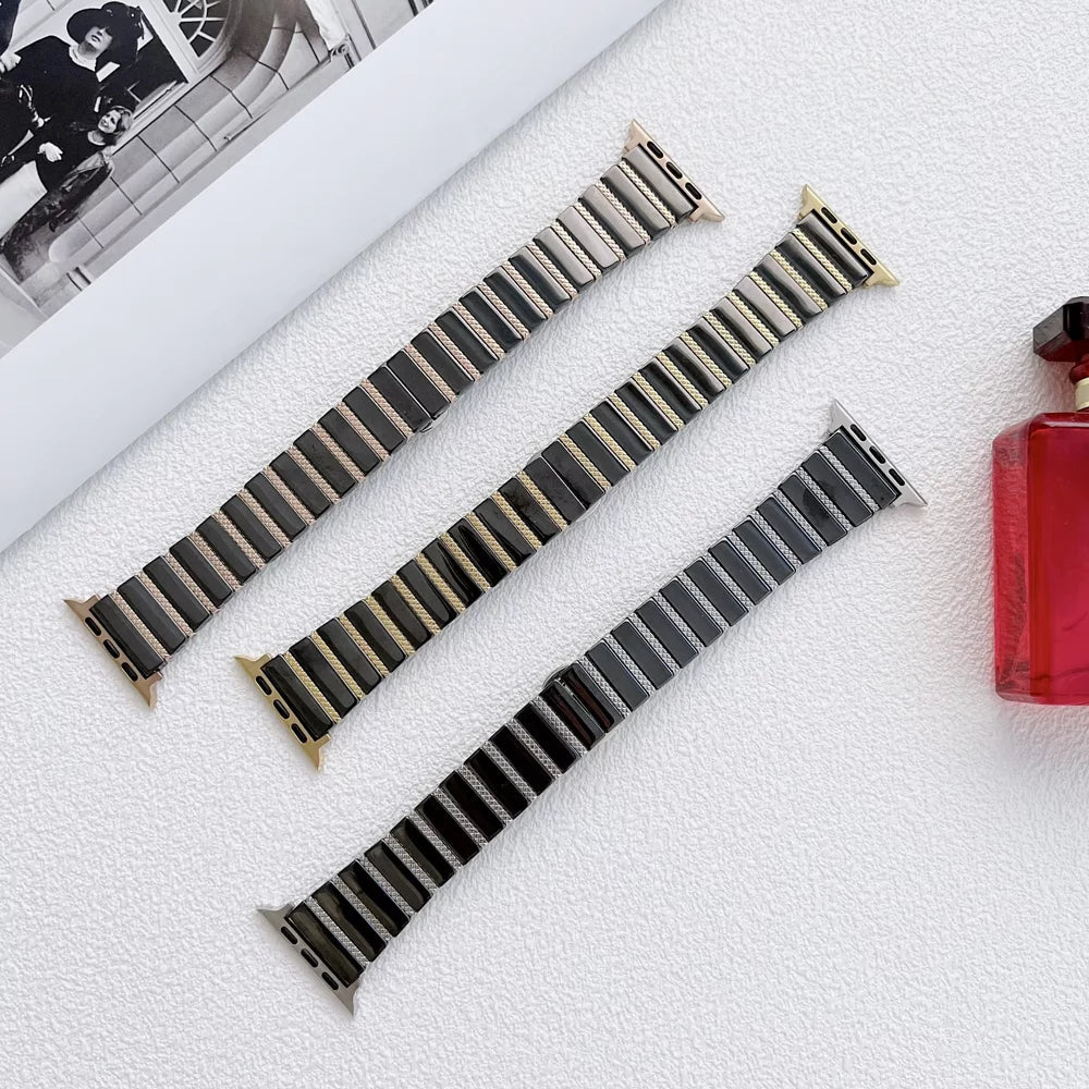 CeramiChic Elegant Ceramic Apple Watch Band for Women - Stylish & Durable Smartwatch Accessory for Workouts, Office & Everyday Wear