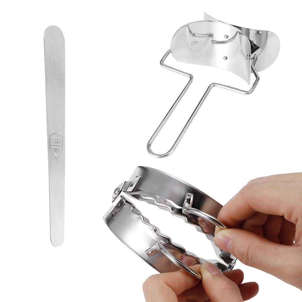 Stainless Steel Dumpling Maker Set - 3pcs Dumpling Mould, Dough Cutter & Stuffing Spoon - DIY Dumpling Wrapper Tool for Asian Cuisine & Home Cooking - Perfect for Dumpling Parties & Family Meals