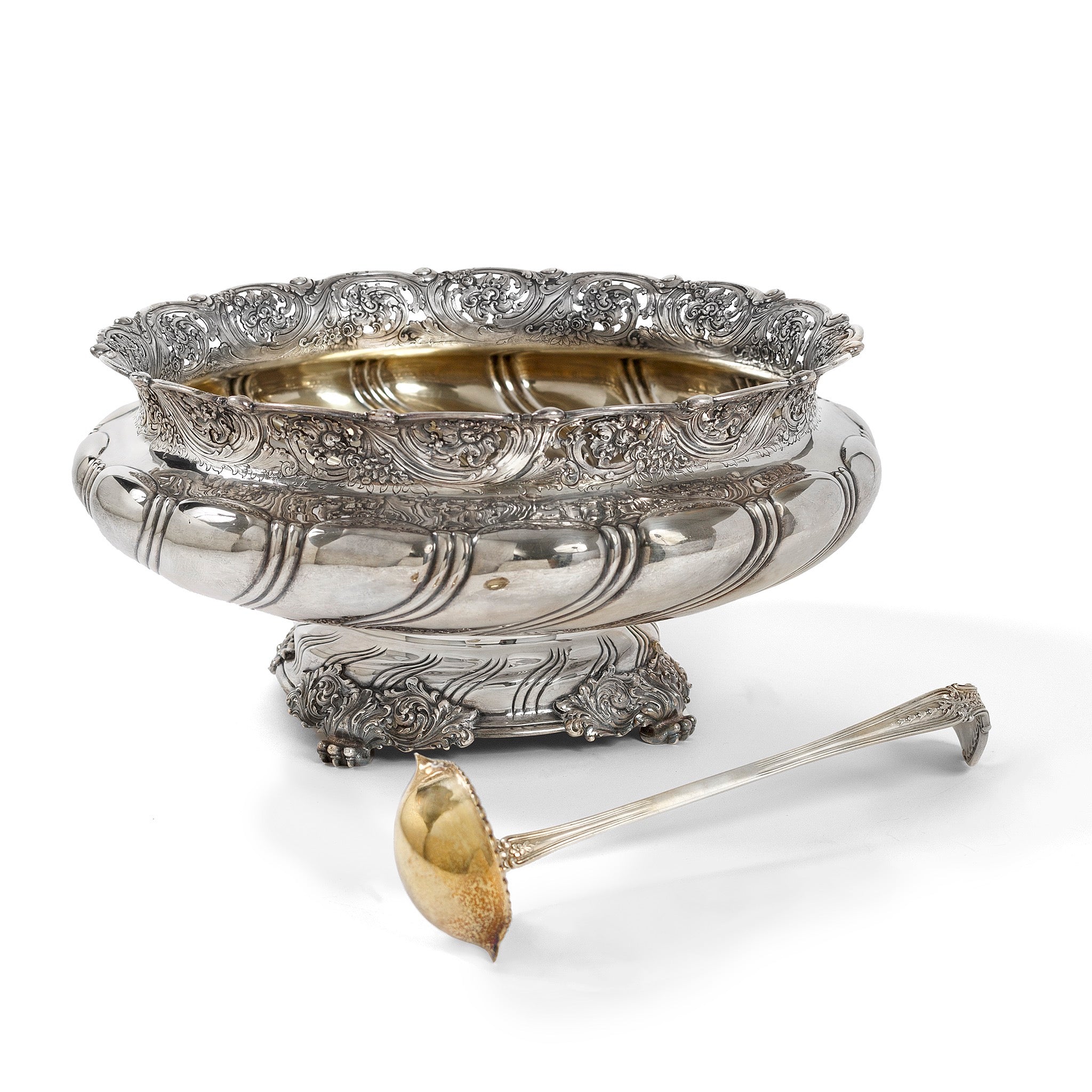 Tiffany & Co. Sterling Silver Punch Bowl & Ladle Set - Elegant Serving Bowl for Parties, Weddings & Special Occasions
