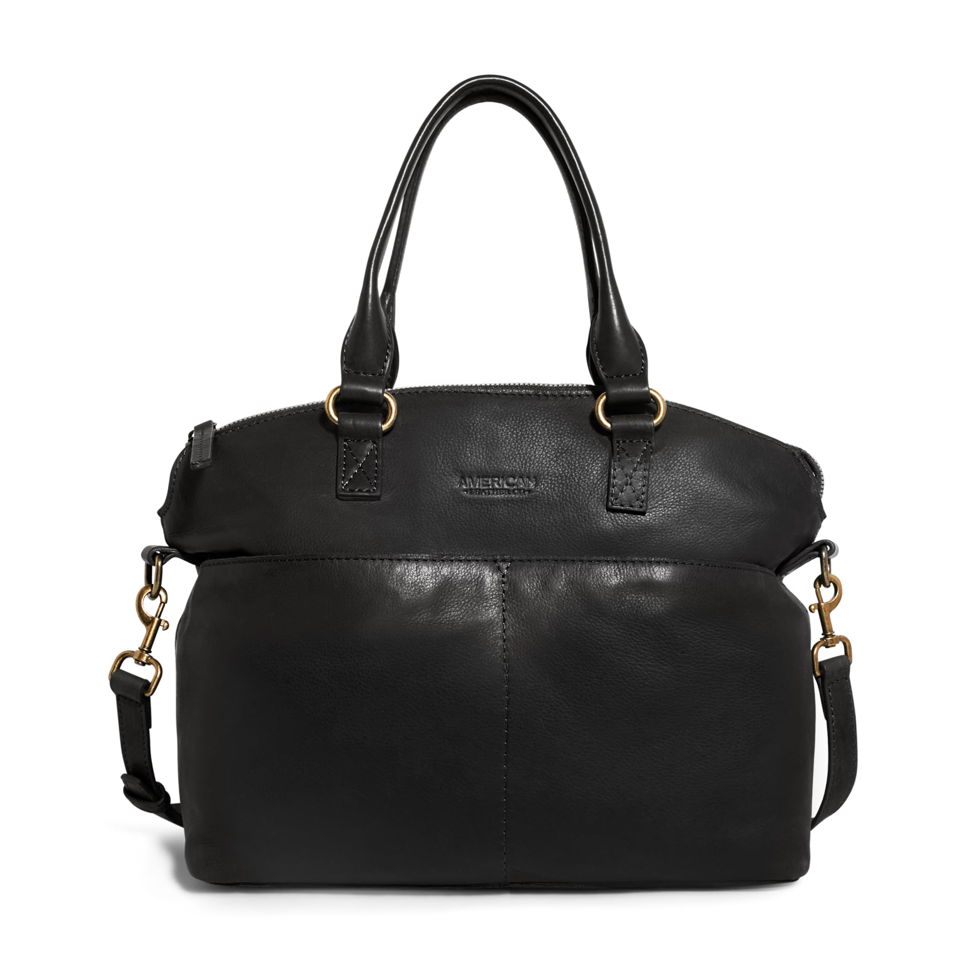 American Leather Co. Carrie Dome Satchel Crossbody Bag - Genuine Leather Handbag for Women, Fashionable Shoulder Purse with Adjustable Strap - Perfect for Work, Travel & Everyday Use