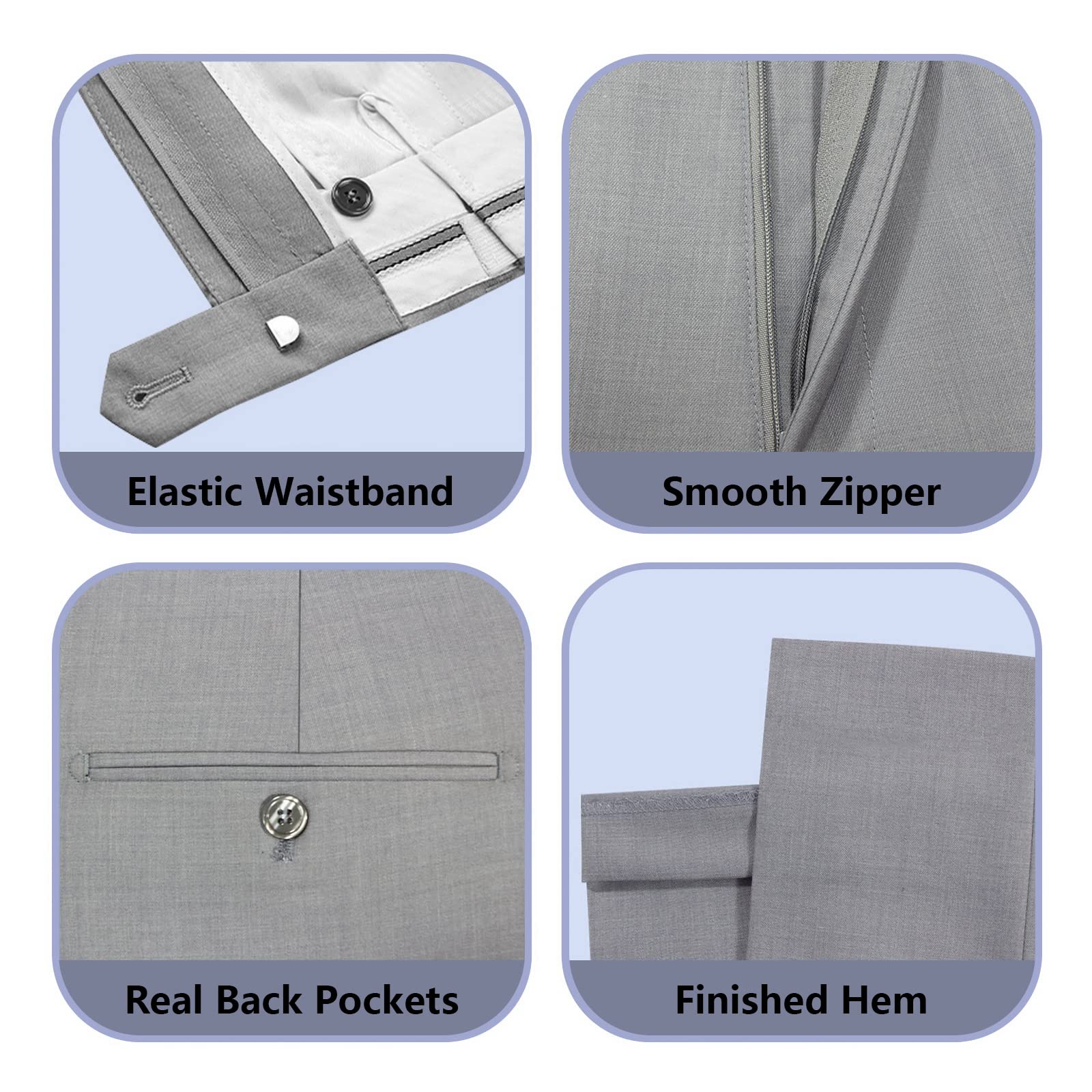 Cooper & Nelson Men's Slim Fit 3-Piece Suit Set - One Button Solid Jacket, Vest & Pants with Tie | Formal Business Attire, Wedding Tuxedo & Special Occasion Outfit