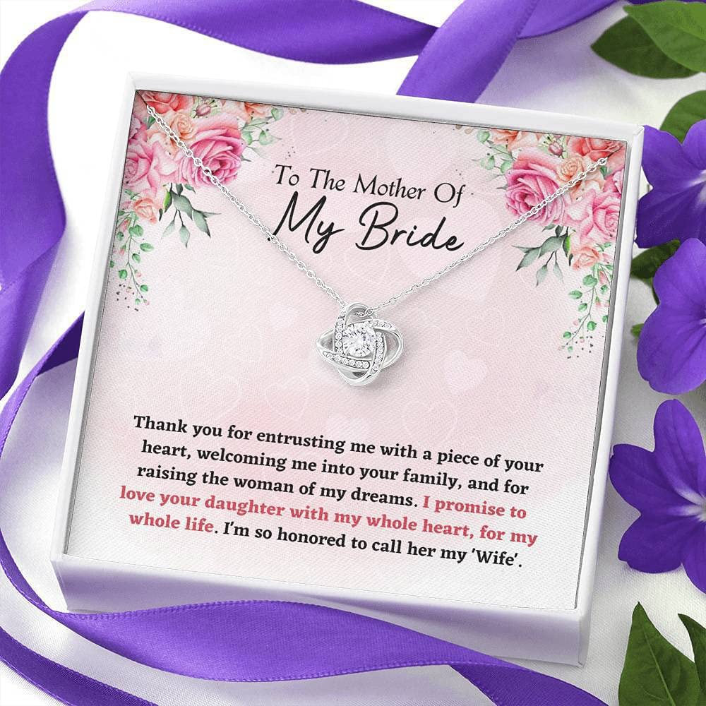 Elegant Love Knot Necklace - Perfect Mother of the Bride Gift from Bride or Groom | Jewelry for Weddings, Mother's Day, Anniversary & Special Occasions
