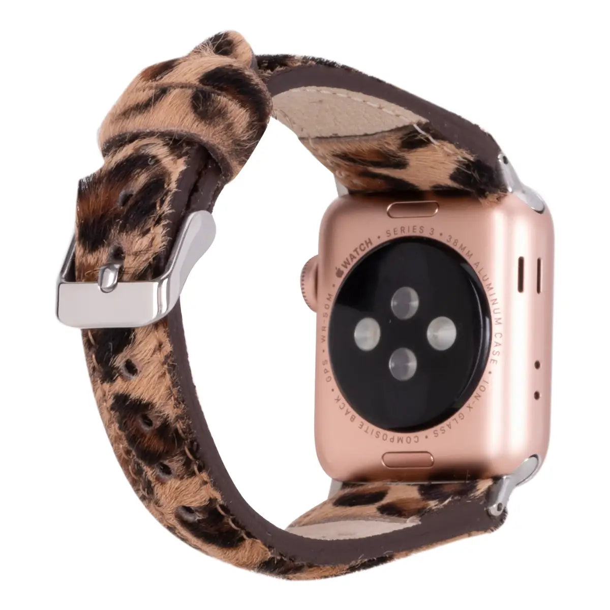 Stylish Faux Leopard Print Leather Apple Watch Band - Slim & Comfortable Design for Workouts, Office & Everyday Wear
