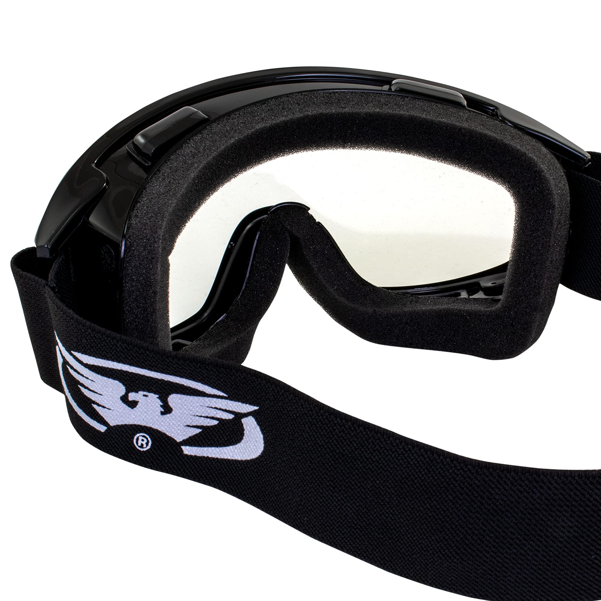 Global Vision Windshield Padded Safety Goggles with Clear Anti-Fog Lenses - 2mm Thick PC Lens, Fits Over Most Glasses, ANSI Z87.1 Certified for Paintball, Airsoft, ATV, Motorcycle & Industrial Safety Use