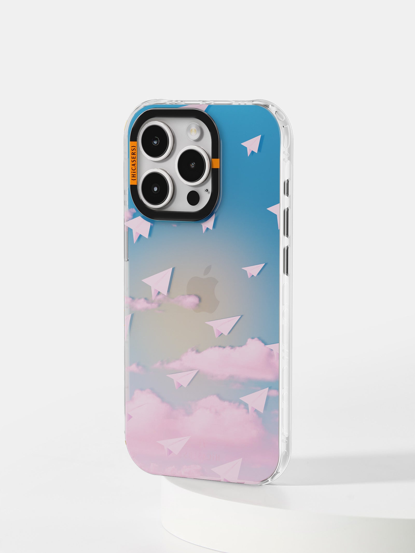 Iridescent Blue Paper Airplane Clouds Phone Case - Durable & Stylish Cover for iPhone & Samsung - Perfect for Travel, Work & Everyday Use