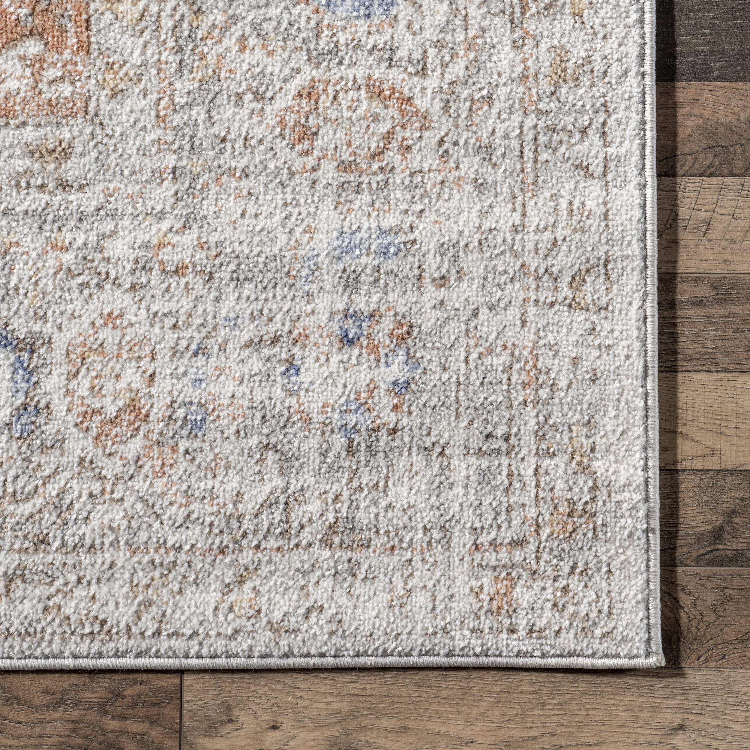 Florid Dreams Rug | Silver - Soft and Stylish Area Rug for Living Room, Bedroom, or Office Decor