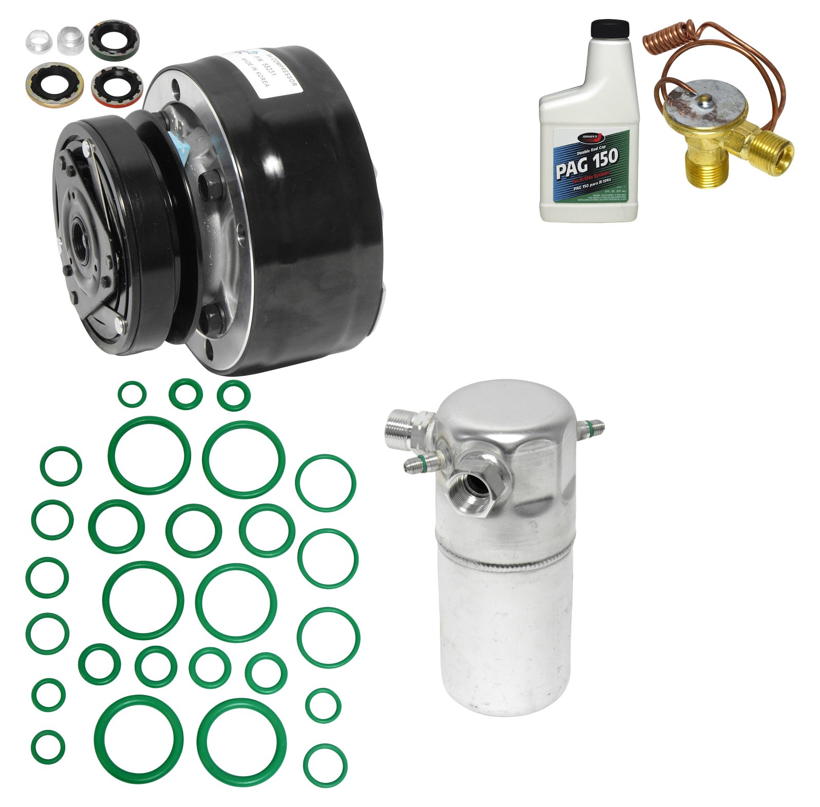 Universal Air Conditioner KT 2701 A/C Compressor & Component Kit - Replacement Parts for Car AC Repair & Maintenance | Compatible with Multiple Vehicle Models