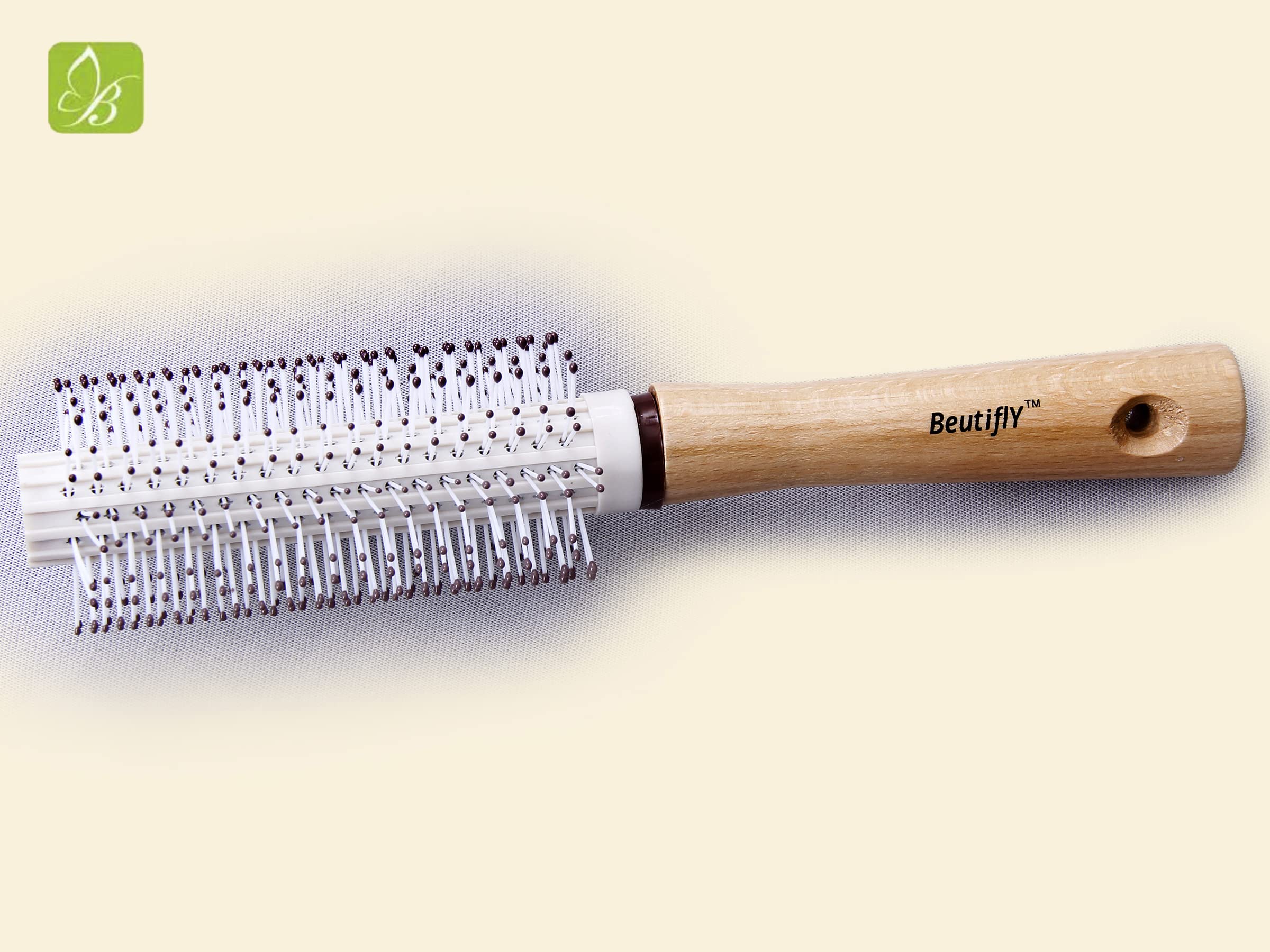 Beautifly Round Hair Brush with Soft Bristles - Professional Hair Curler Styling Brush for Men & Women - Perfect for Salon, Home Use & Travel Styling