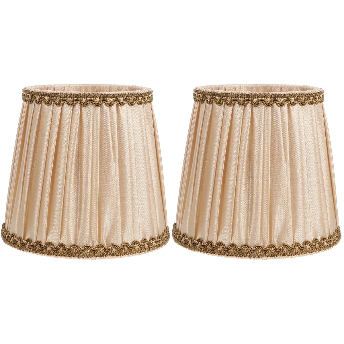 VICASKY 2 Pcs Fabric Lamp Shade Replacement - Mini Small Chandelier & Wall Sconce Light Covers for Bedside Table Lamp, Floor Light Shade - Perfect for Living Room, Bedroom, and Office Decor