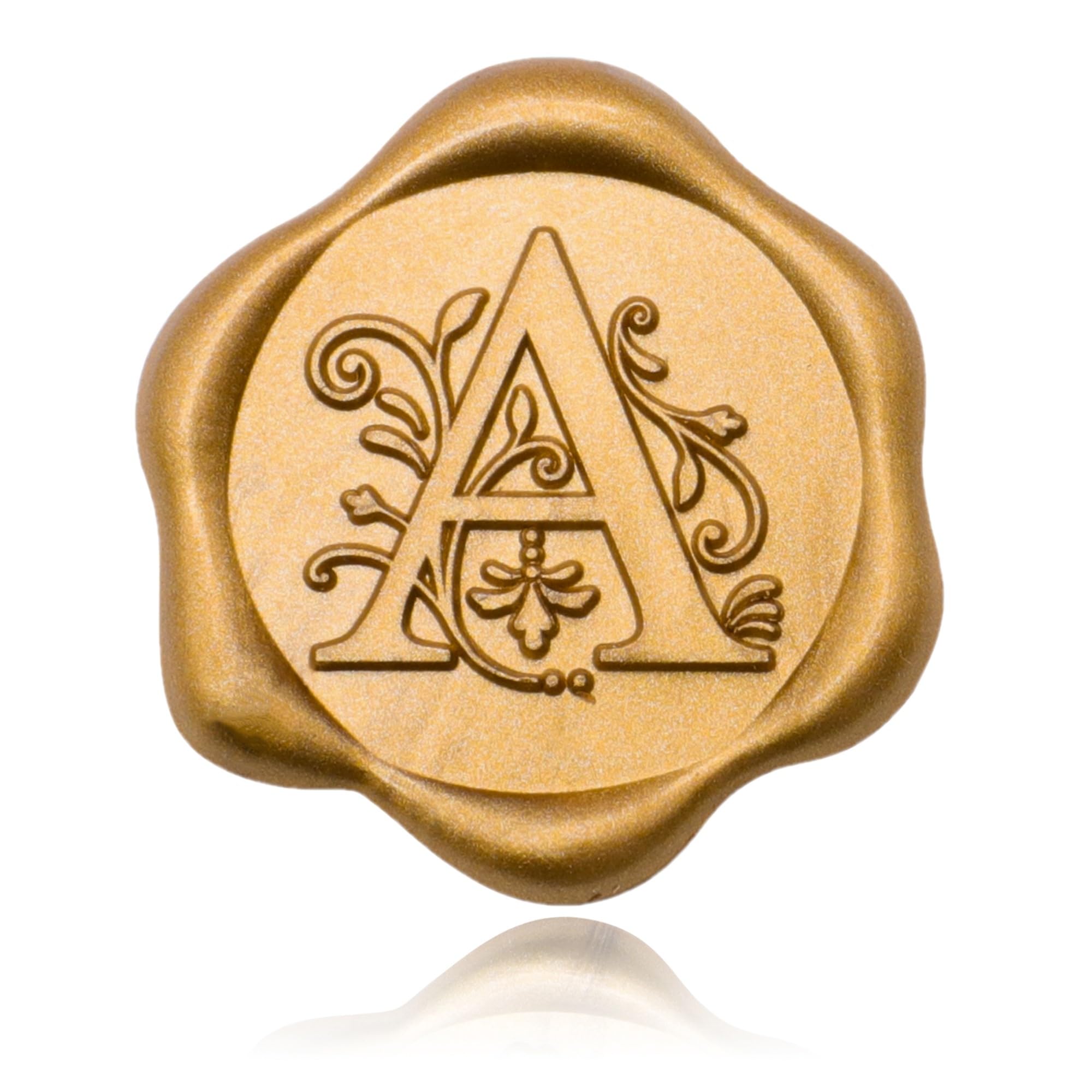 SWANGSA 50 Pack Letter A Wax Seal Stickers - Antique Gold Initial Alphabet Self-Adhesive Wax Stickers for Wedding Invitations, Party Decor, Envelope Sealing & Scrapbooking