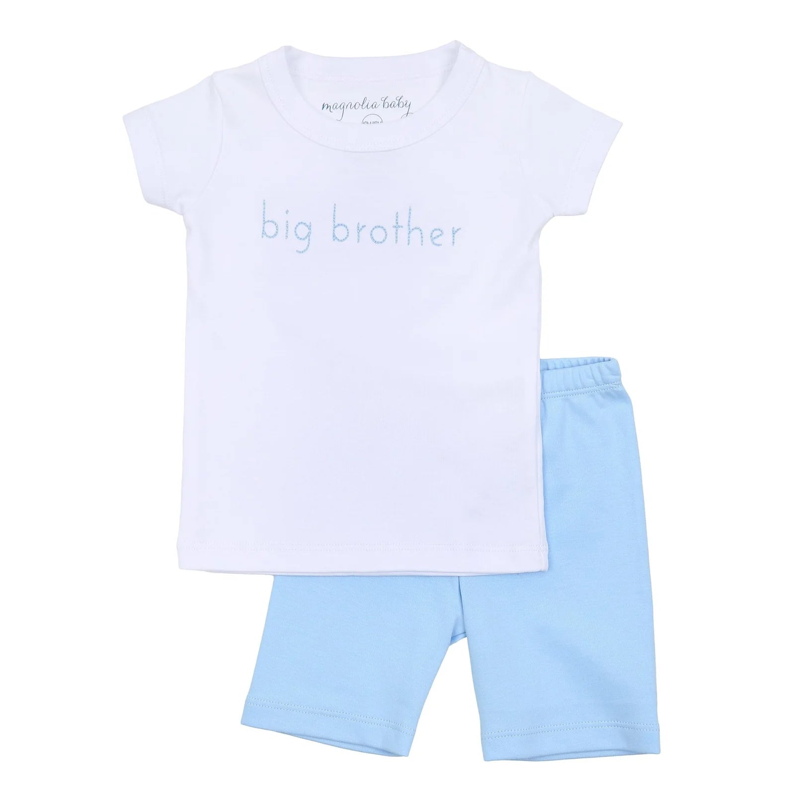 Big Brother Embroidered Short Sleeve Pajama Set for Men - Comfortable Sleepwear for Summer Nights & Lounge Wear at Home