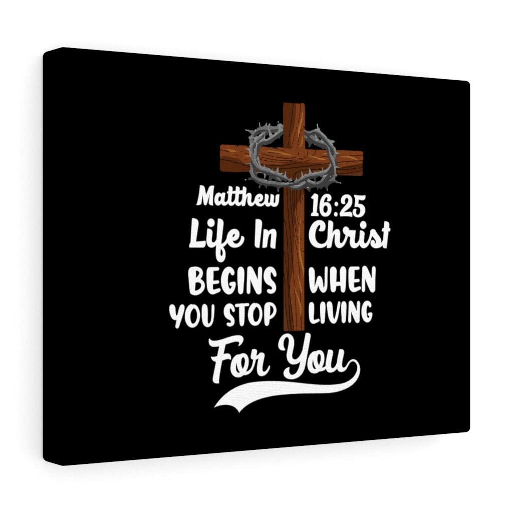 Christian Wall Art with Bible Verse - Matthew 16:25 Scripture Print | Ready to Hang Religious Home Decor | Perfect for Living Room, Bedroom & Church Gifts