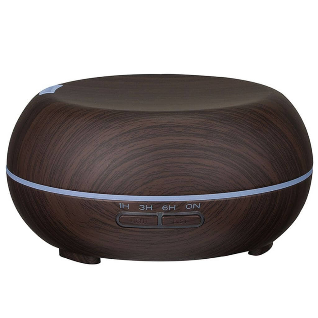 Charli 500ml Ultrasonic Aroma Essential Oil Diffuser - Dark Wood Finish for Home, Office, Yoga & Spa - Quiet Humidifier with Auto Shutoff & 7 Color LED Lights
