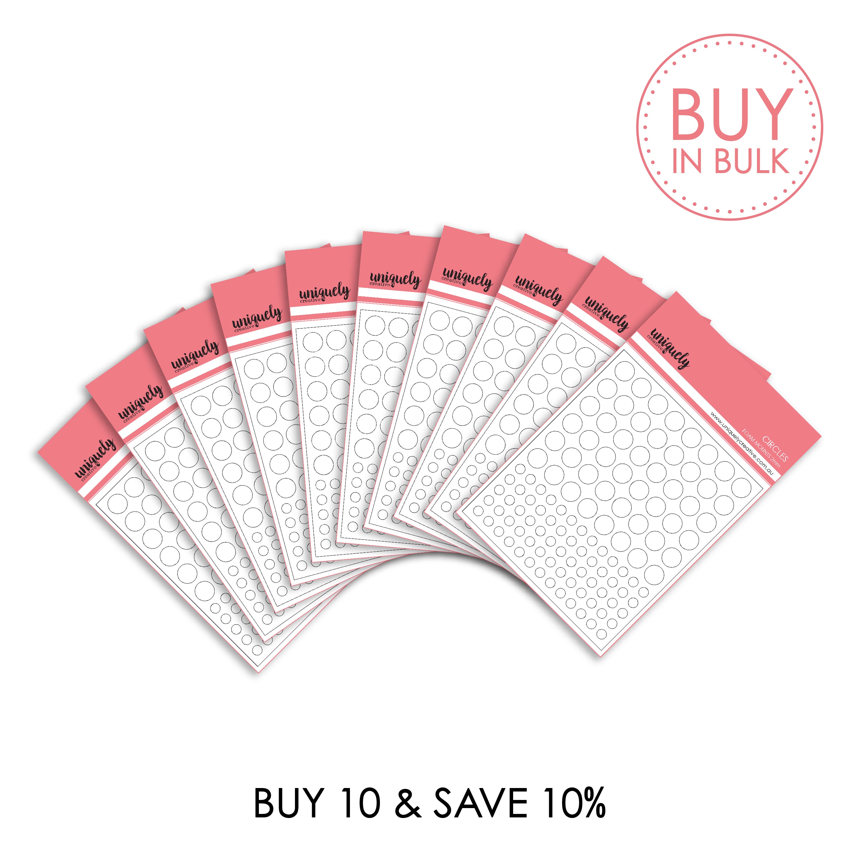 10 Pack Foam Mounting Circles - Heavy Duty Adhesive Pads for Hanging Posters, Photos, and Artwork - Damage-Free Wall Hanging Solution for Home & Office Decor