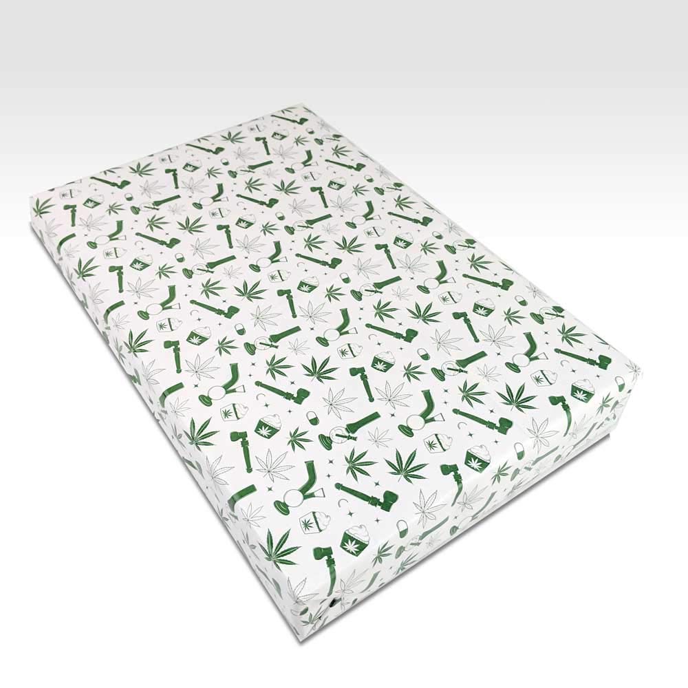 Premium Marijuana Theme Gift Wrap Paper - 2 Sheets (15 sq. ft) with Pipe & Edibles Design - Perfect for Stoner Gifts, 420 Parties & Cannabis Enthusiasts
