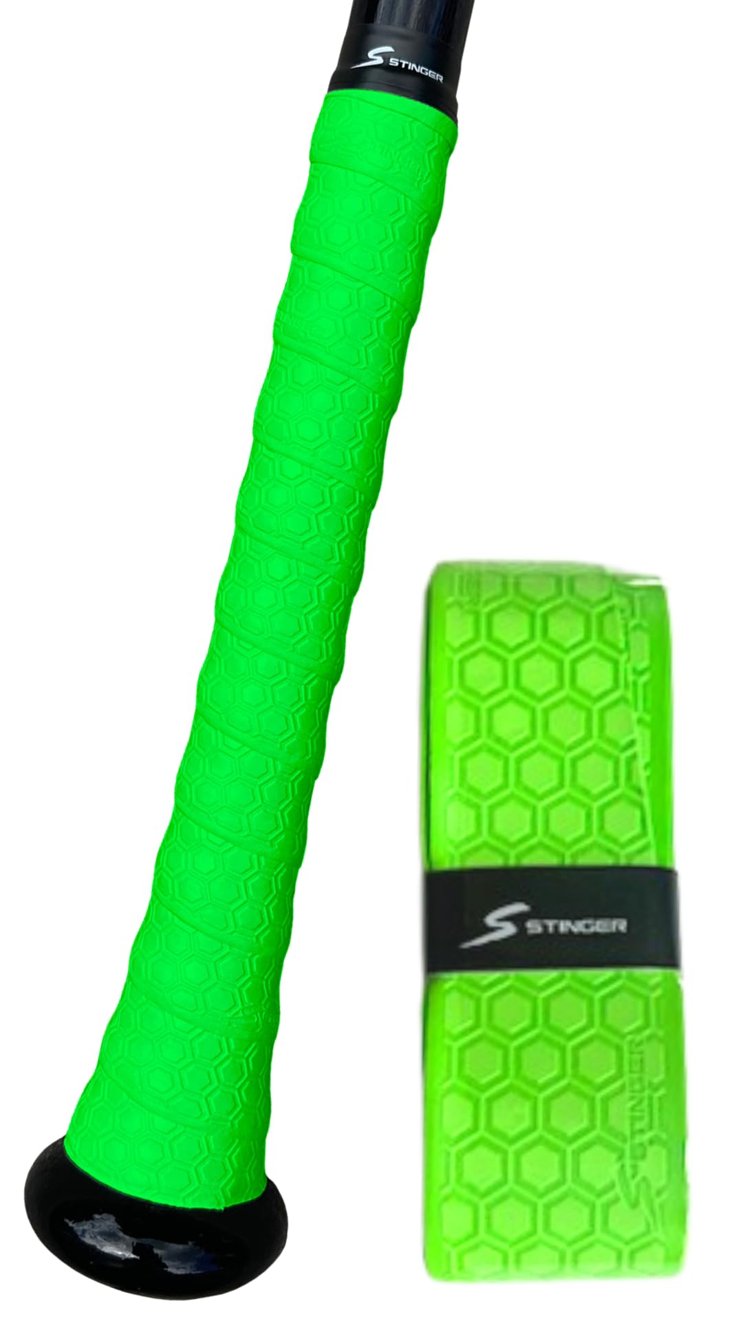 Premium Polymer Bat Grip for Baseball & Softball - Stinger Sports Non-Slip Comfort Handle | Perfect for Enhanced Swing Control & Vibration Reduction in Games & Practice