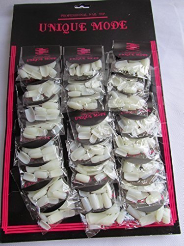 576-Pack (24 Packets) Salon Quality Medium Length Full Coverage False Nails - Different Sizes by Fat-Catz-Copy-Catz - Natural False Nails for Resale - Perfect for Nail Salons, DIY Manicures & Special Occasions