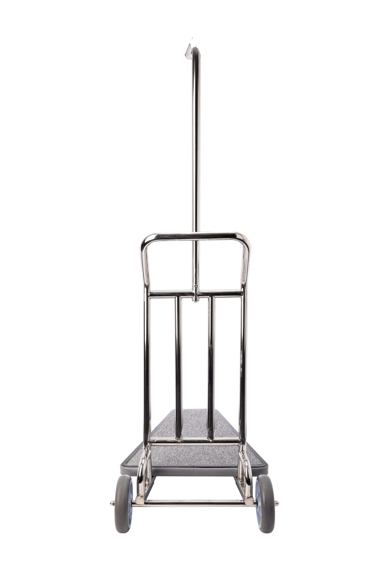 Value Valet Single Nesting Luggage Cart - Lightweight Stainless Steel Trolley with 3 Wheels - Portable Bellman Travel Cart for Hotels, Condos & Convention Centers - 300 lb Capacity - Perfect for Airport, Cruise & Business Travel