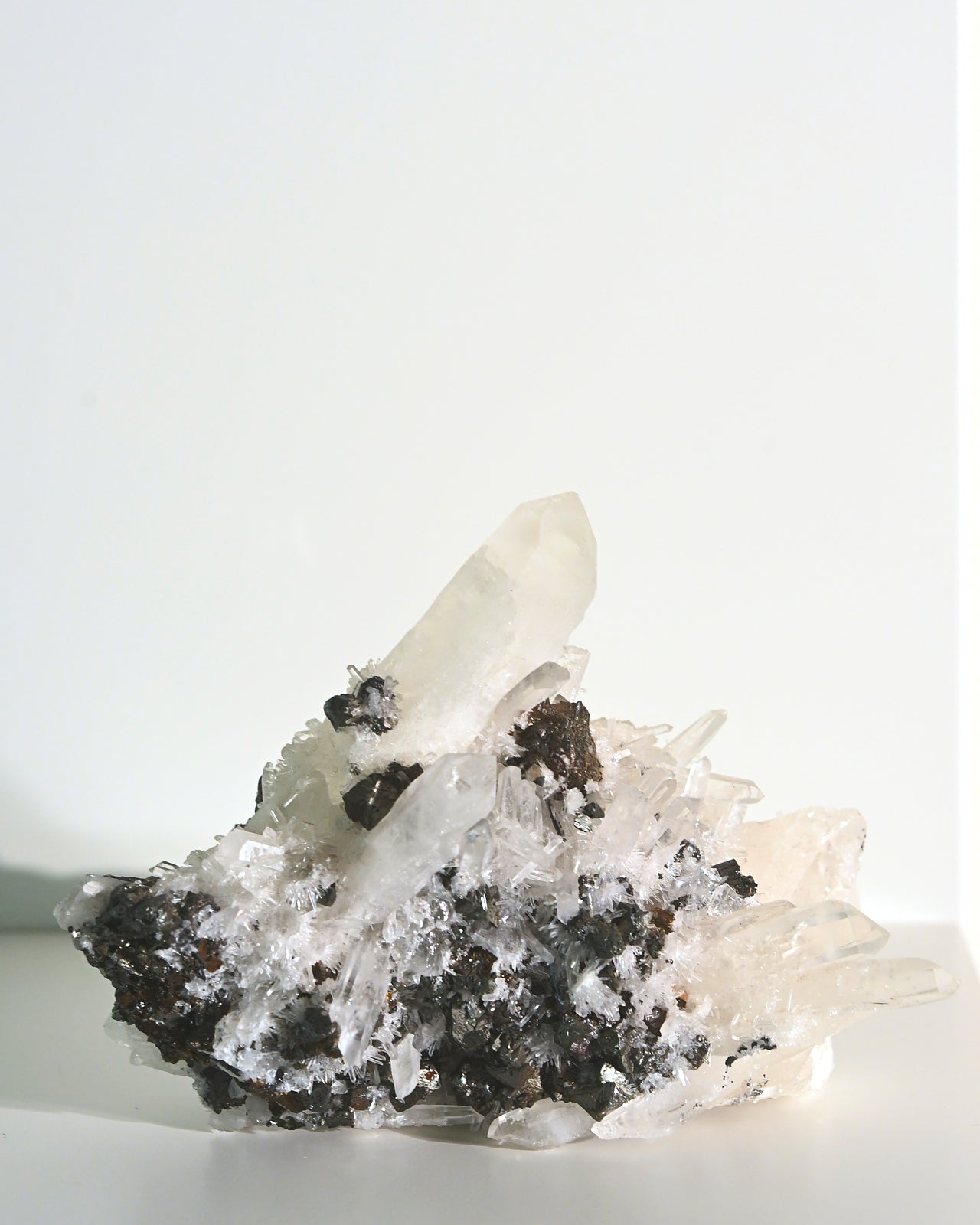Premium Hubnerite with Quartz Crystal Specimen - 6 Inch Natural Mineral Display for Collectors & Decor | Healing Crystals, Meditation & Feng Shui