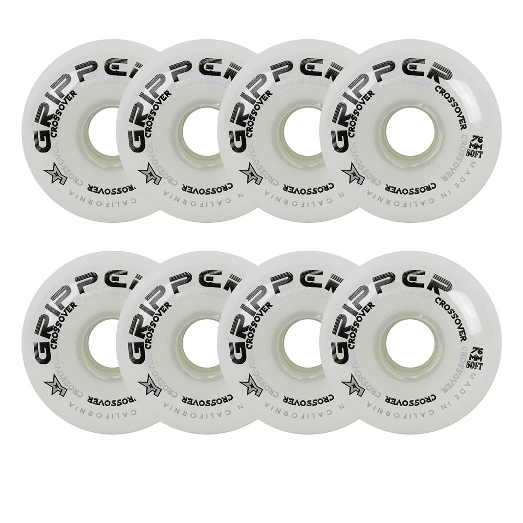 Labeda Roller Hockey Wheels Gripper Crossover Set of 8 - High Performance Wheels for Smooth Skating - Choose Your Color & Size - Perfect for Indoor & Outdoor Hockey Games