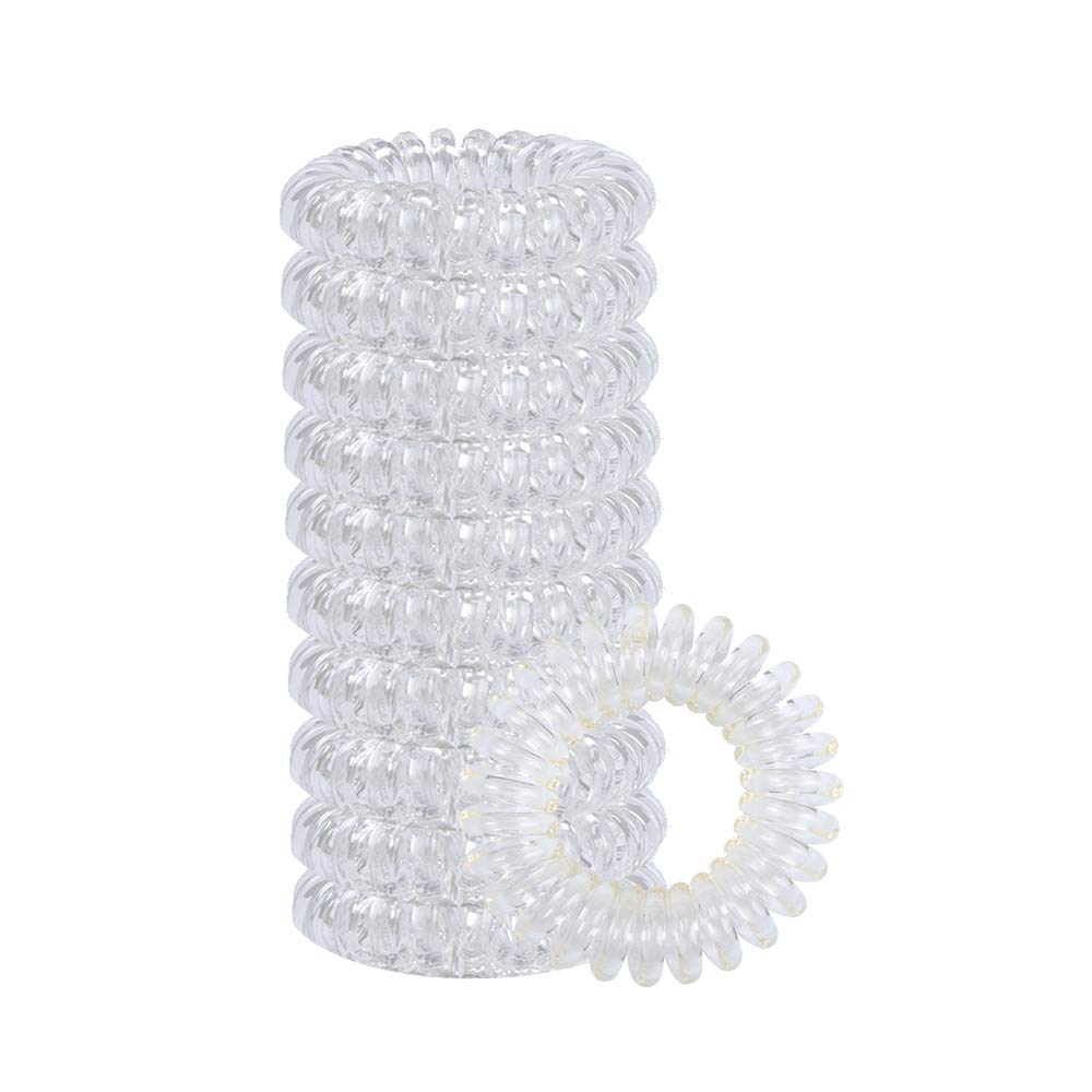 No Crease Spiral Hair Ties - Traceless Phone Cord Hair Coils for Workout & Swimming
